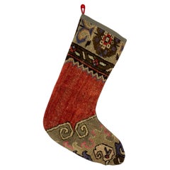 Vintage Handmade Turkish Rug Christmas Stocking