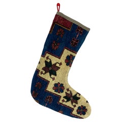 Vintage Handmade Turkish Rug Christmas Stocking