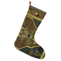 Alfombra turca vintage hecha a mano Calcetín de Navidad
