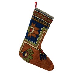 Vintage Handmade Turkish Rug Christmas Stocking