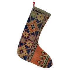 Vintage Handmade Turkish Rug Christmas Stocking