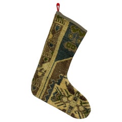 Alfombra turca vintage hecha a mano Calcetín de Navidad