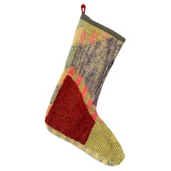 Vintage Handmade Turkish Rug Christmas Stocking