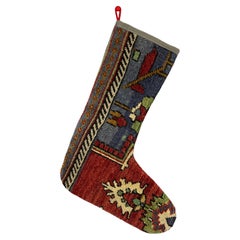 Vintage Handmade Turkish Rug Christmas Stocking