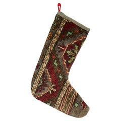 Vintage Handmade Turkish Rug Christmas Stocking