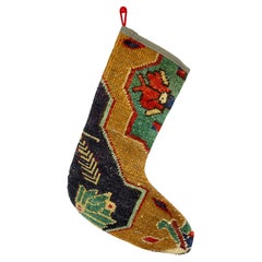 Vintage Handmade Turkish Rug Christmas Stocking