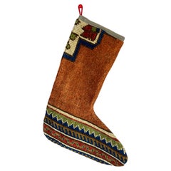 Vintage Handmade Turkish Rug Christmas Stocking