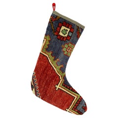 Vintage Handmade Turkish Rug Christmas Stocking