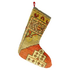 Vintage Handmade Turkish Rug Christmas Stocking