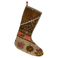 Vintage Handmade Turkish Rug Christmas Stocking