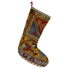 Vintage Handmade Turkish Rug Christmas Stocking