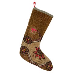 Vintage Handmade Turkish Rug Christmas Stocking