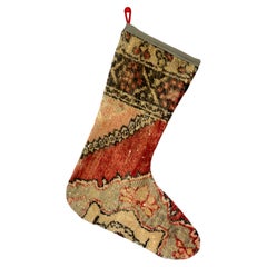 Vintage Handmade Turkish Rug Christmas Stocking