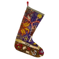 Vintage Handmade Turkish Rug Christmas Stocking