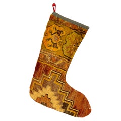 Vintage Handmade Turkish Rug Christmas Stocking