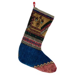 Vintage Handmade Turkish Rug Christmas Stocking