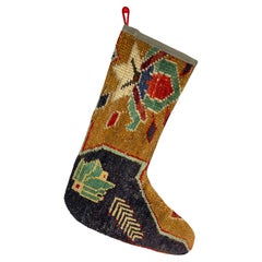 Vintage Handmade Turkish Rug Christmas Stocking