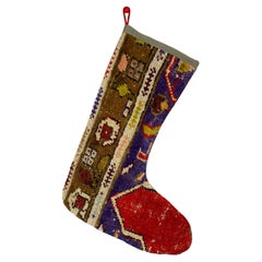 Vintage Handmade Turkish Rug Christmas Stocking