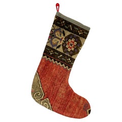 Vintage Handmade Turkish Rug Christmas Stocking