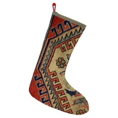 Vintage Handmade Turkish Rug Christmas Stocking