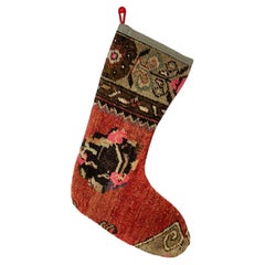 Vintage Handmade Turkish Rug Christmas Stocking