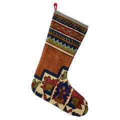 Vintage Handmade Turkish Rug Christmas Stocking Vintage Handmade Turkish Rug Christmas Stocking