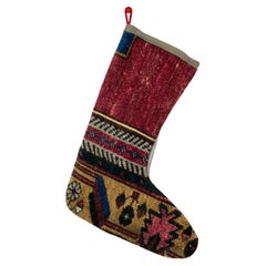 Vintage Handmade Turkish Rug Christmas Stocking