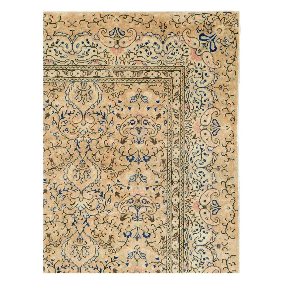Hand-Knotted Vintage Handmade Turkish Sivas Accent Rug For Sale