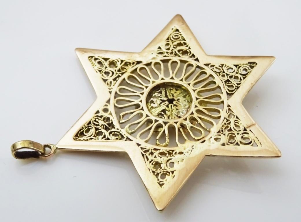Artisan Vintage handmade unique 18 karat Gold Handmade Star of David