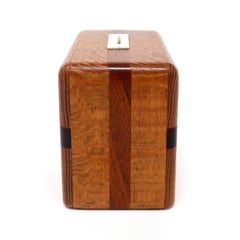 Vintage Handmade Wood Coin Bank