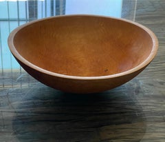 Vintage Handmade Wood Oval Bowl Rustic Dough Gruit