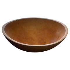 Vintage Handmade Wood Oval Bowl Rustic Dough Gruit