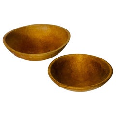Vintage Handmade Wood Oval Bowl Rustic Dough Gruit