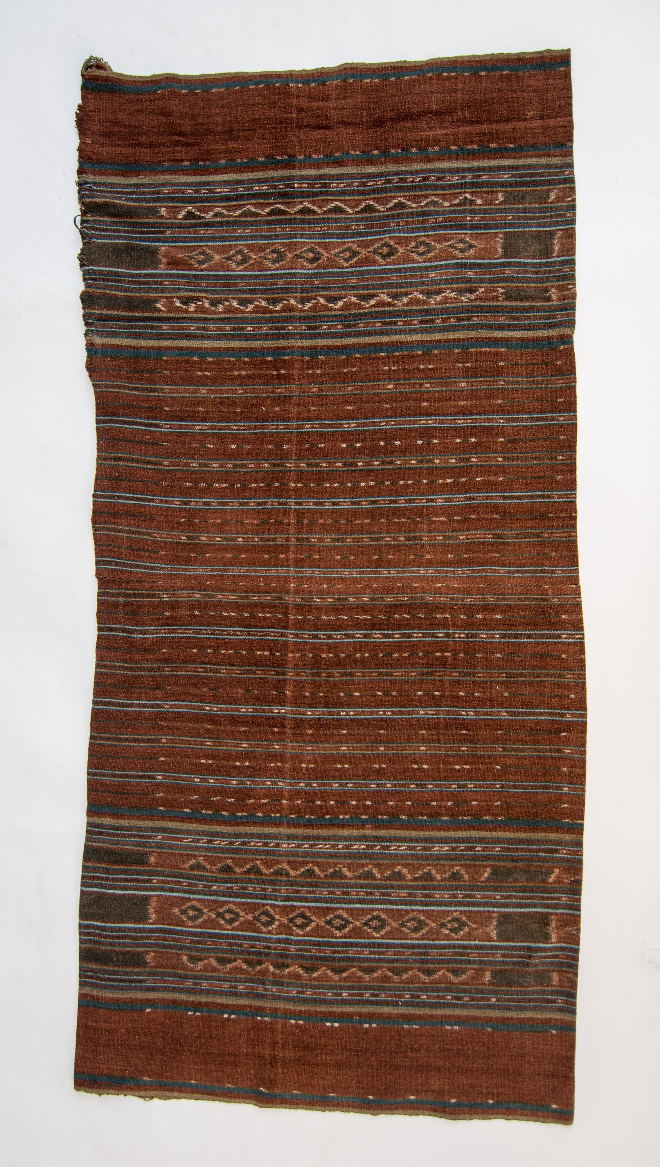 Tribal Vintage Handspun Cotton Ikat, Uncut Warp, Lembata, Indonesia, Mid-20th Century
