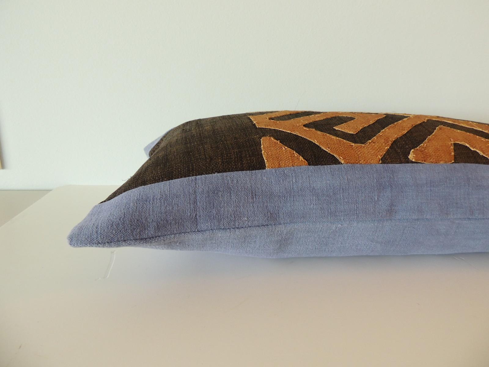 Vintage Handwoven African Bolster Decorative Pillow In Good Condition In Oakland Park, FL