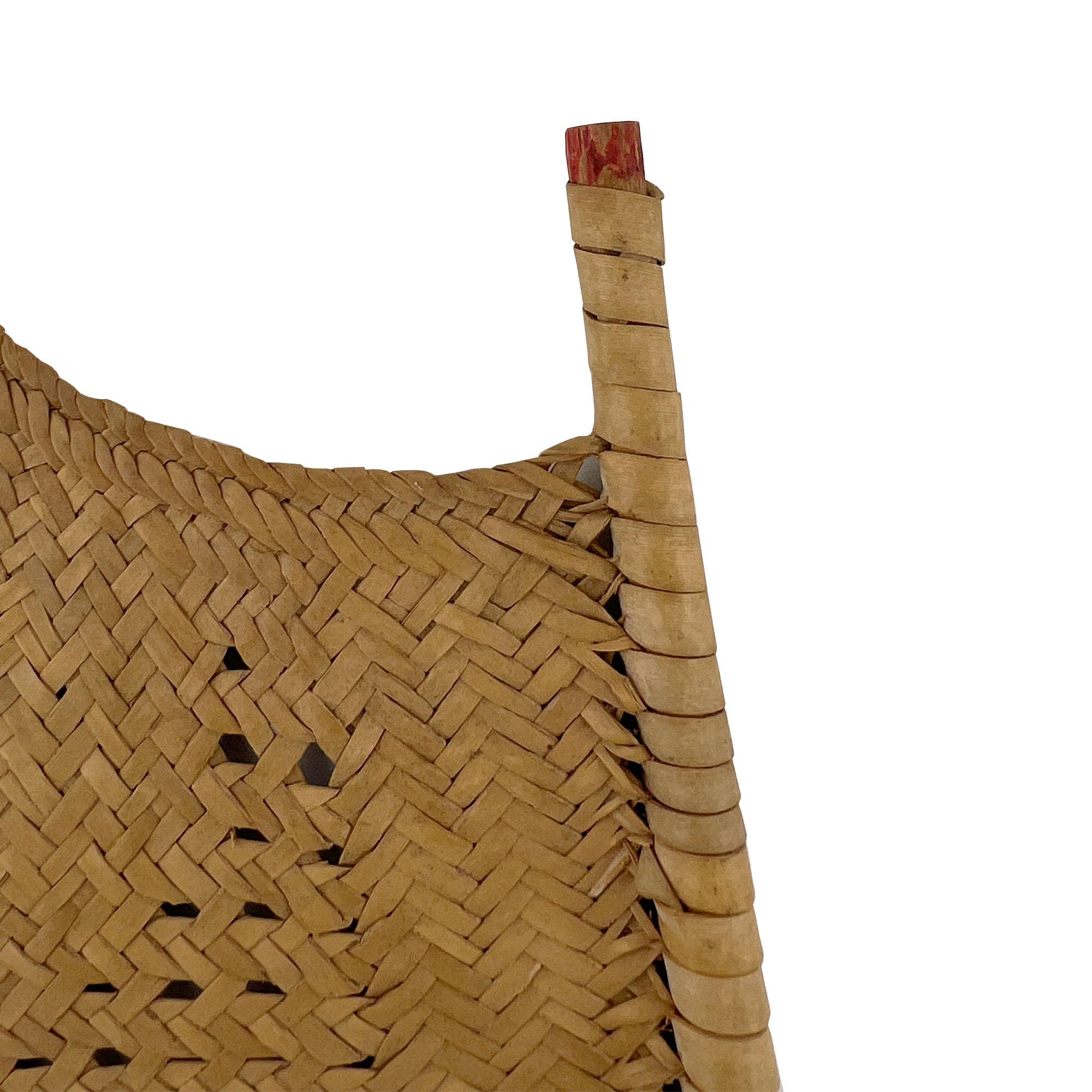 Vintage Handwoven Bambus & Painted Wood Dekorative Fan Wand Akzent im Zustand „Gut“ im Angebot in Oklahoma City, OK