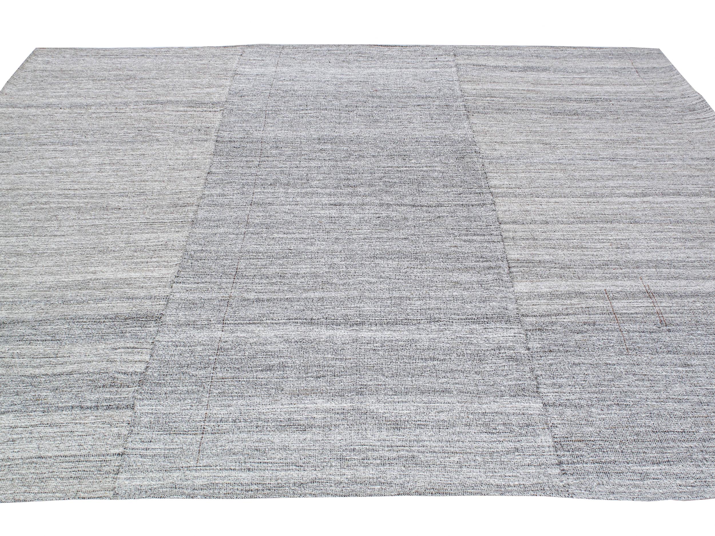 Late 20th Century Vintage Handwoven Flatweave Rug For Sale