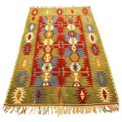 Vintage Handwoven Kilim Rug / Runner Natural Dye