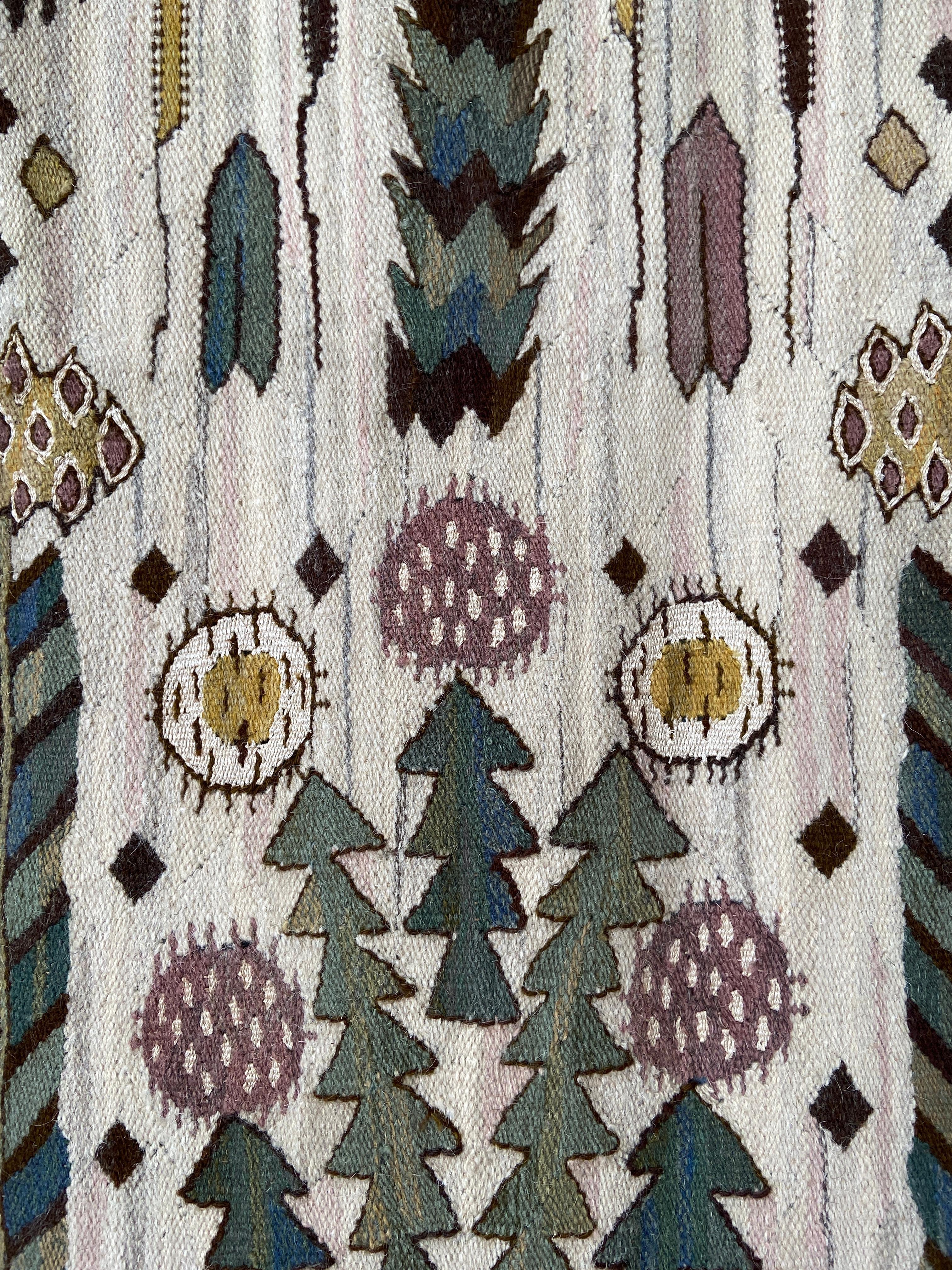 Mid-20th Century Vintage Handwoven Märta Måås-Fjetterström Taraxacum Wall Tapestry, Sweden 1941 
