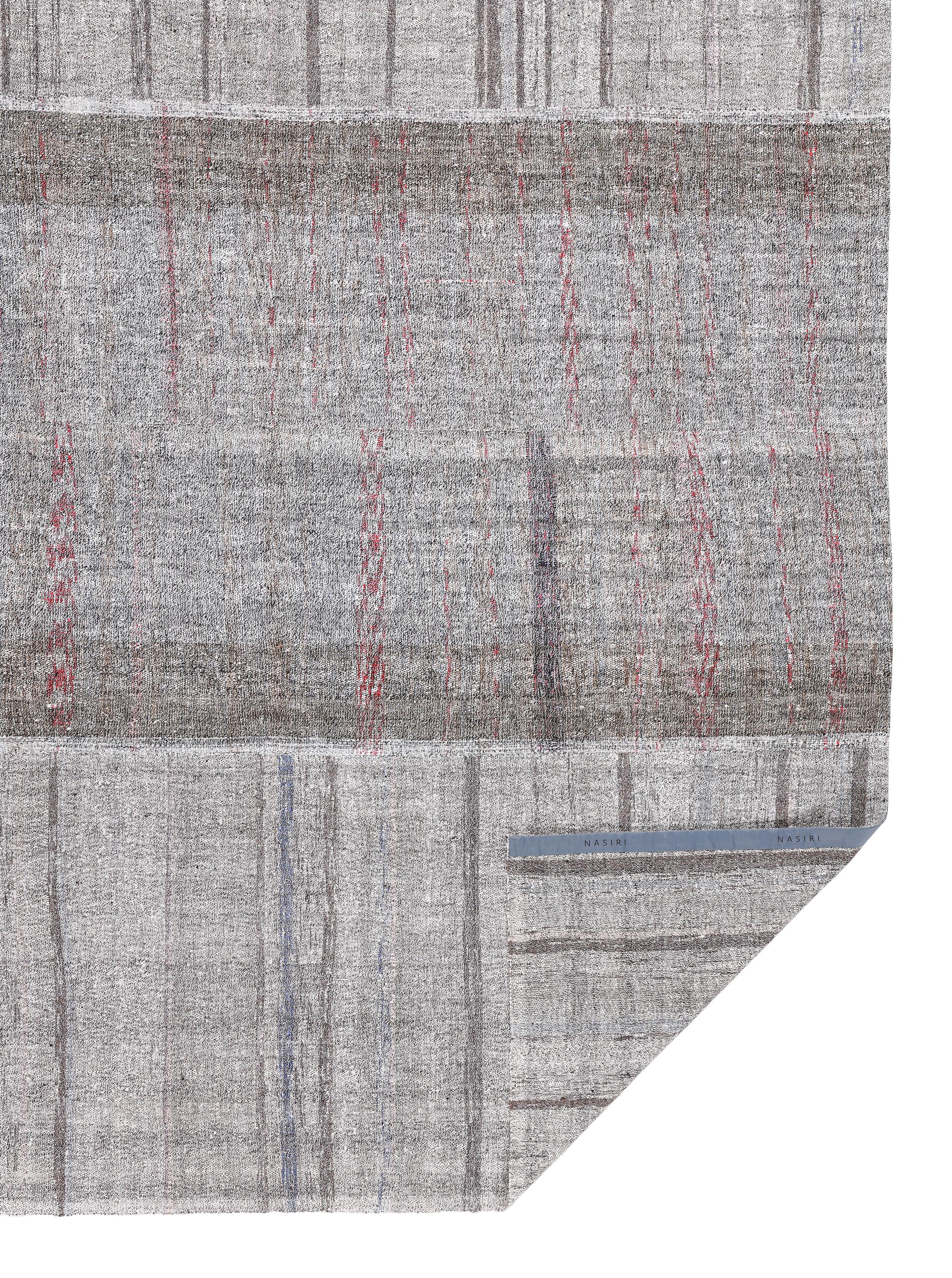 Vintage Handwoven Mid-Century Modern Persian Flatweave Rug in Natural Grey Tones im Angebot 2