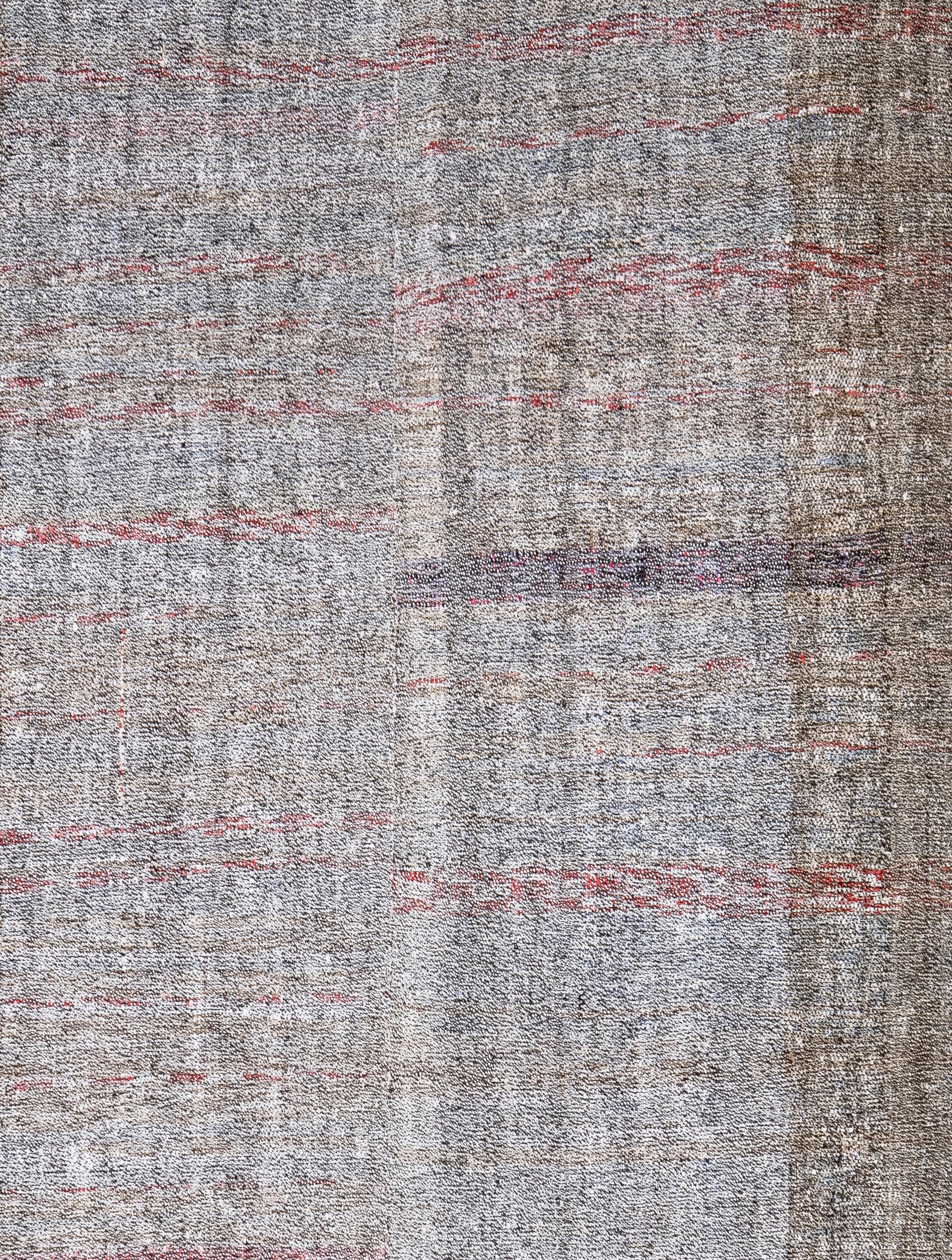 Vintage Handwoven Mid-Century Modern Persian Flatweave Rug in Natural Grey Tones (Wolle) im Angebot