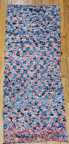 Vintage Moroccan Boucherouite Runner in Multicolor Abstract Design