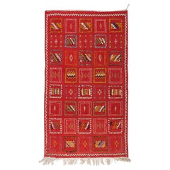 Vintage Moroccan Red Tribal Rug or Carpet 