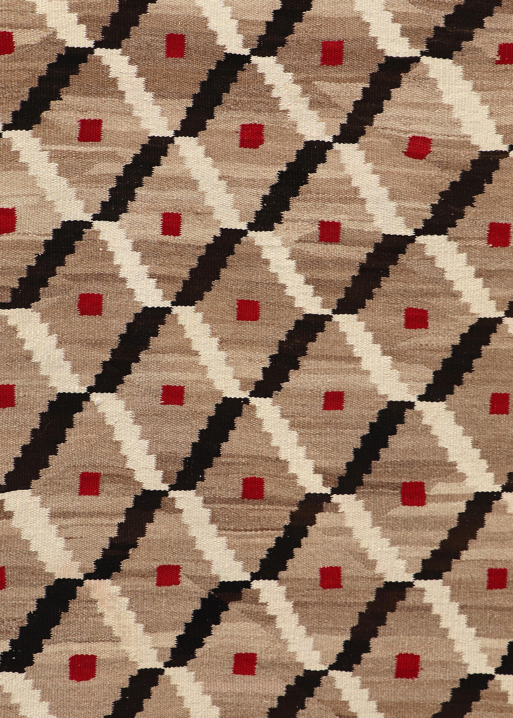 Tessuto a mano A.I.C. d'epoca, tessitura ottica Navajo (Diné), tessuto a mano, 80