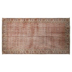 Vintage Handwoven Patterned Pink Turkish Carpet No:1
