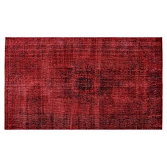 Vintage Handwoven Patterned Red Turkish Rug No:1