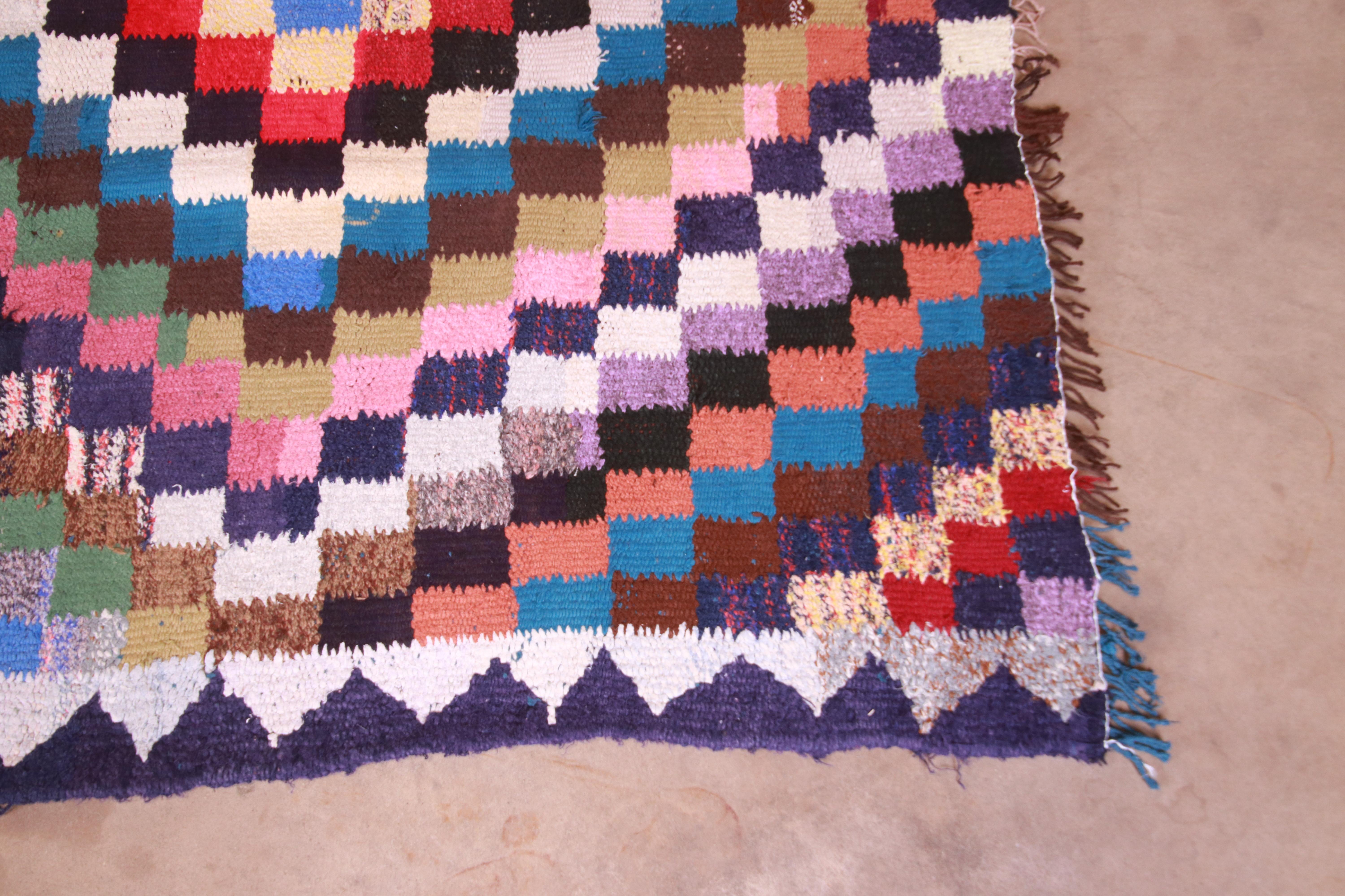 Wool Vintage Handwoven Persian Kilim Rug with Vibrant Colors