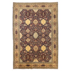 Vintage Handwoven Persian Rug Qom Design