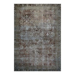 Vintage Handwoven Persian Wool Area Rug, Floral Design, 8'3" x 11'10"