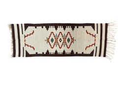 Vintage Handwoven Möglicherweise Wolle Southwestern Runner Rug oder Tisch Läufer.